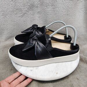 Spenco Shoes Womens Size 7 Barbados Black Suede Bow Slip-On Sneakers *GUC*